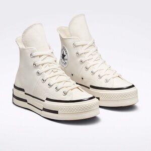 New Womens CONVERSE CHUCK 70 PLUS FOUNDATIONAL CANVAS- Cream